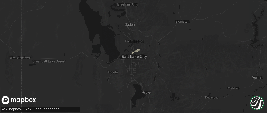 Hail map in Salt Lake City, UT on June 27, 2026