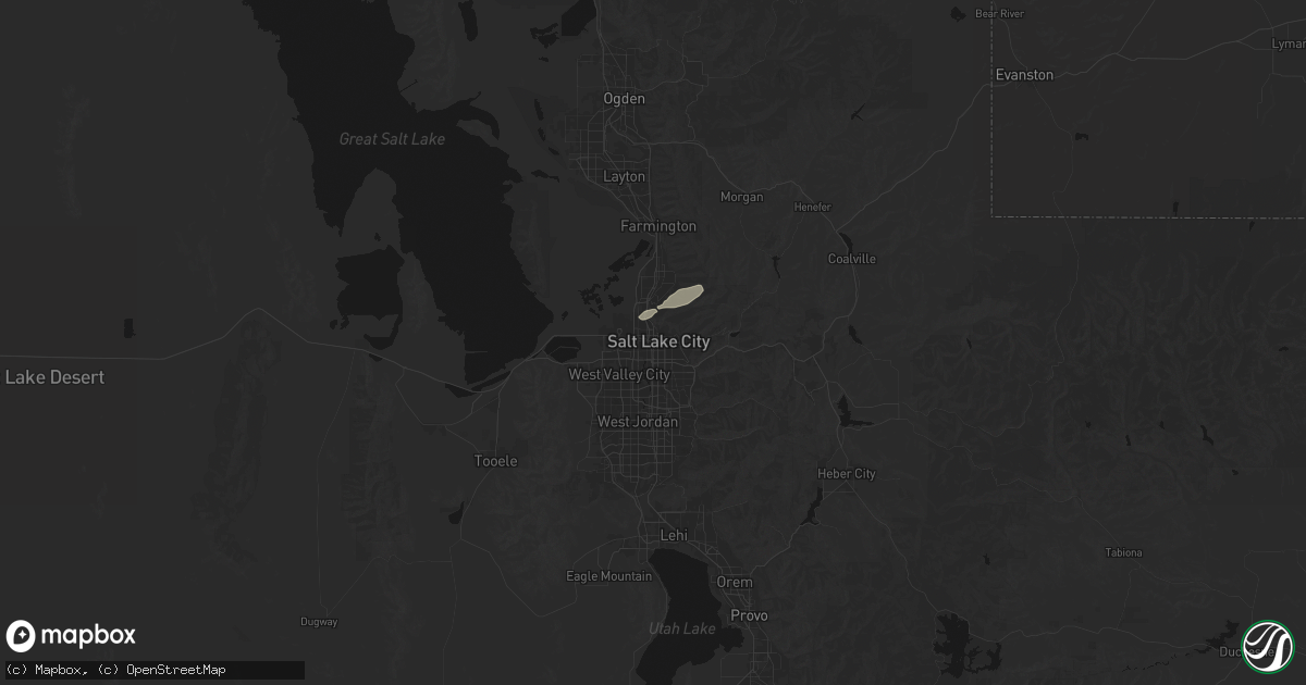 Hail map in Salt Lake City, UT on June 27, 2026