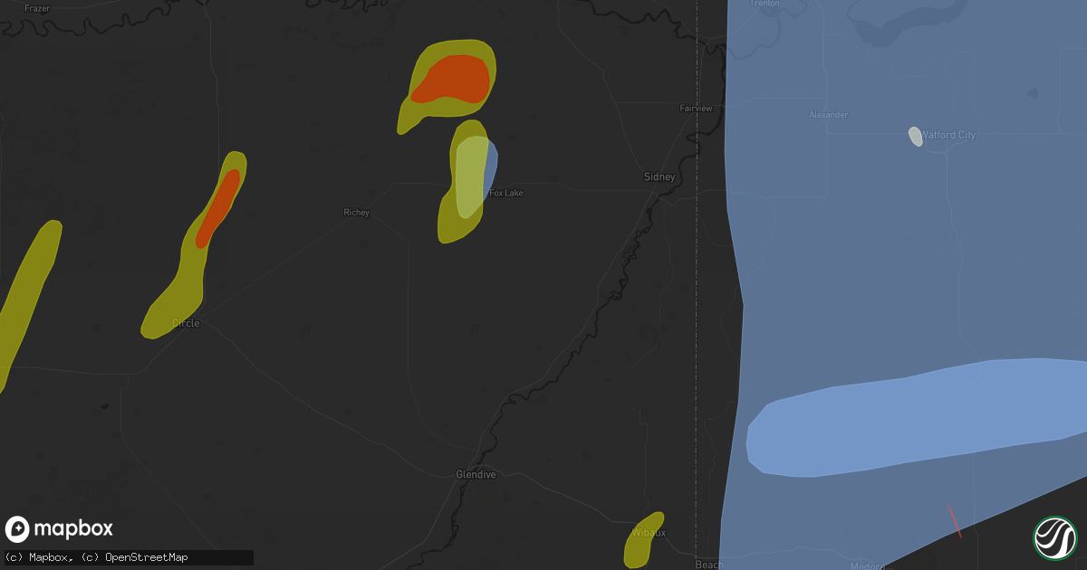 Hail map in Savage, MT on June 27, 2026
