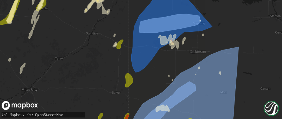 Hail map in Sentinel Butte, ND on June 27, 2026