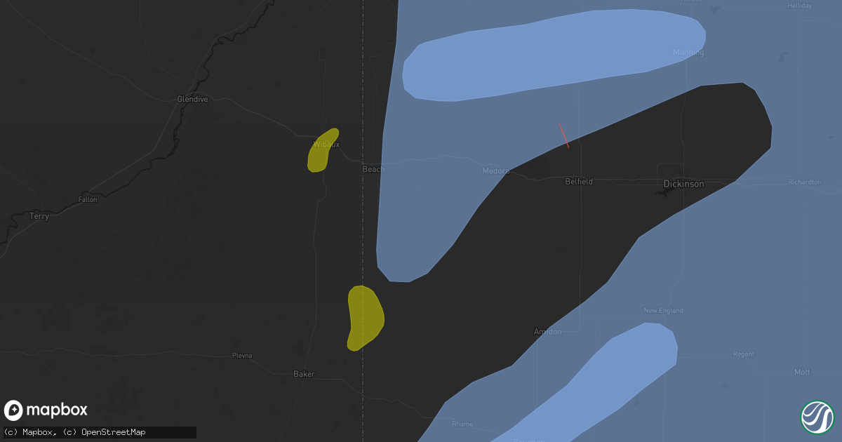 Hail map in Sentinel Butte, ND on June 27, 2026
