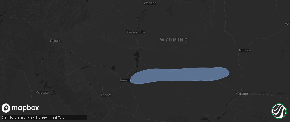 Hail map in Shoshoni, WY on June 27, 2026