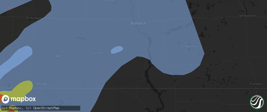 Hail map in Solen, ND on June 27, 2026