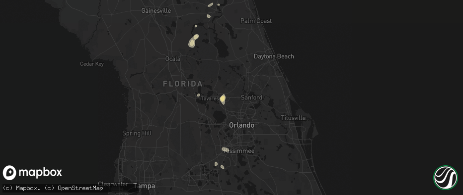 Hail map in Sorrento, FL on June 27, 2026