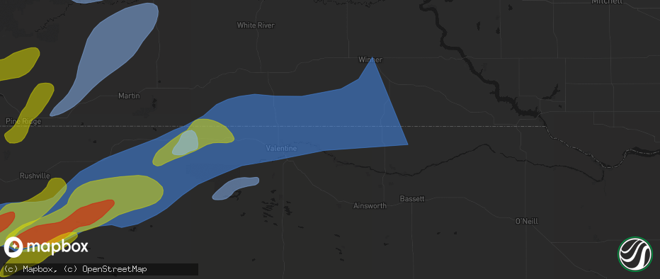 Hail map in Sparks, NE on June 27, 2026