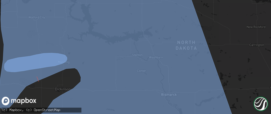 Hail map in Stanton, ND on June 27, 2026