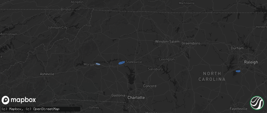 Hail map in Statesville, NC on June 27, 2026