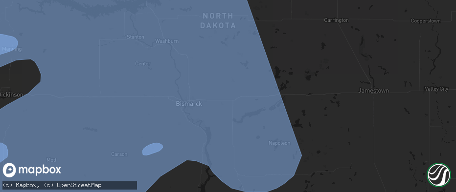Hail map in Sterling, ND on June 27, 2026