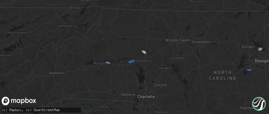 Hail map in Stony Point, NC on June 27, 2026