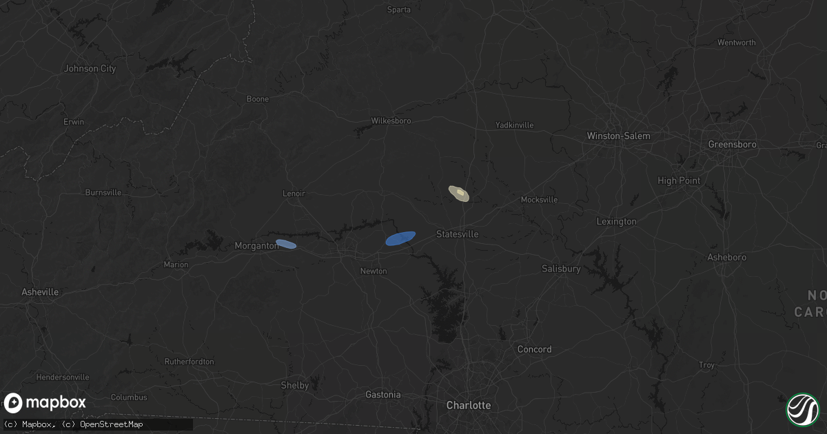 Hail map in Stony Point, NC on June 27, 2026