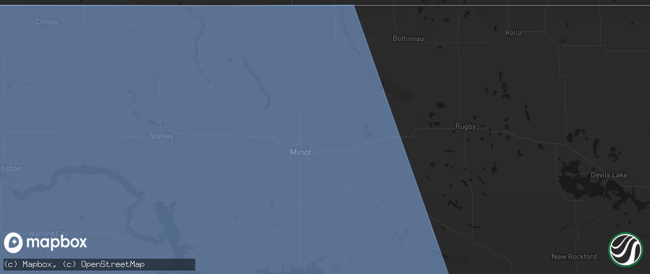 Hail map in Surrey, ND on June 27, 2026