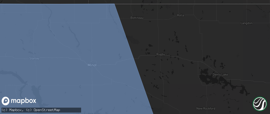 Hail map in Towner, ND on June 27, 2026