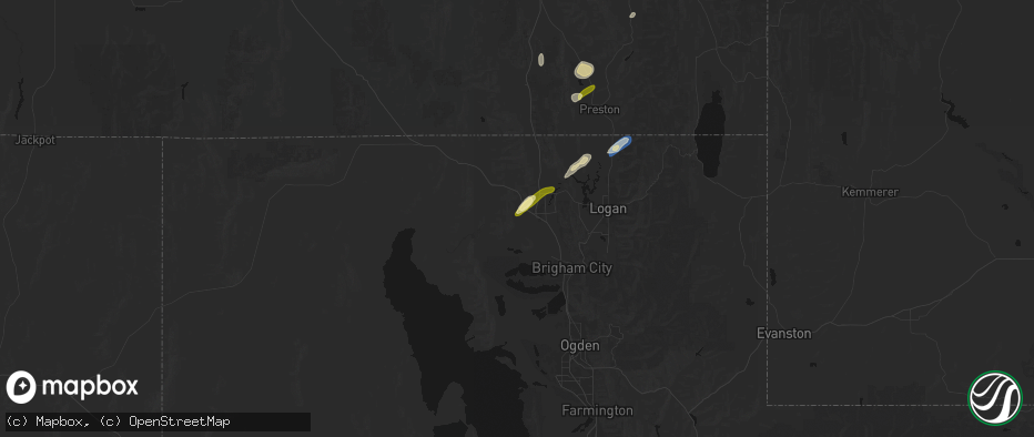 Hail map in Tremonton, UT on June 27, 2026
