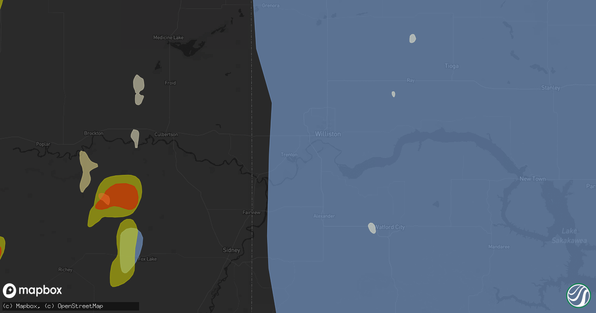 Hail map in Trenton, ND on June 27, 2026