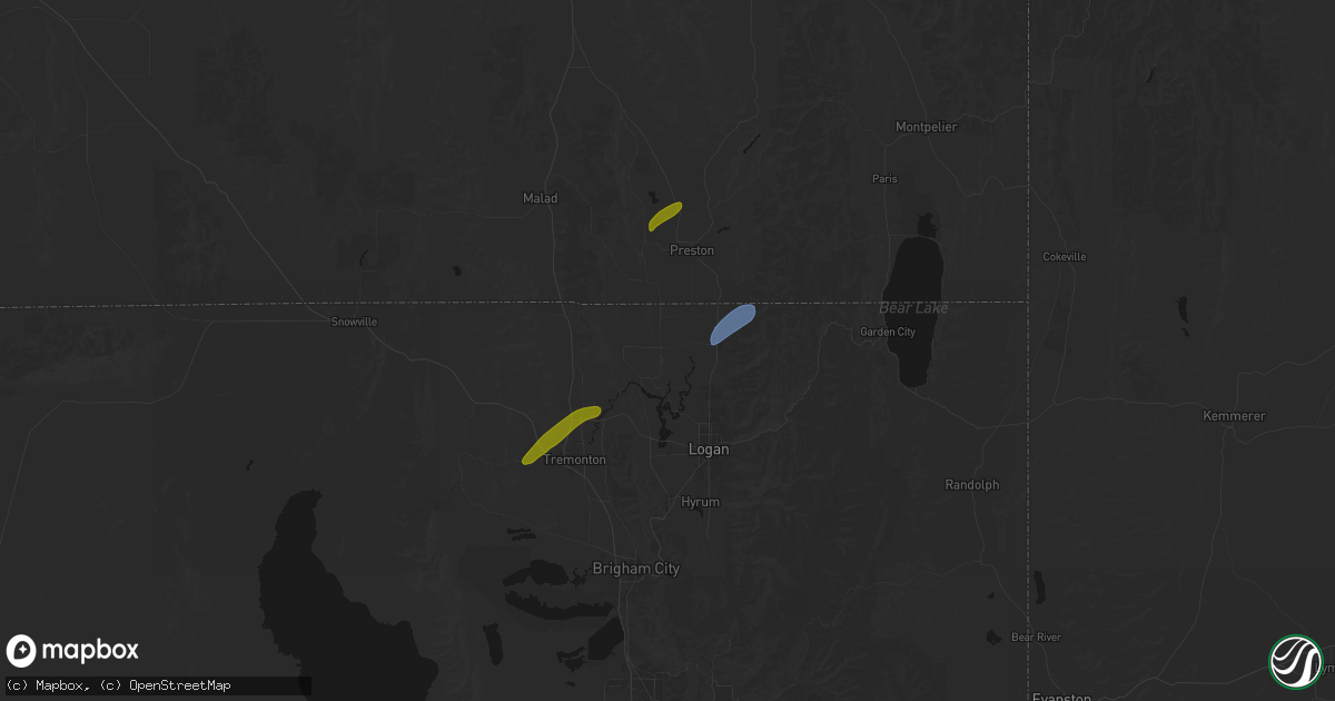 Hail map in Trenton, UT on June 27, 2026