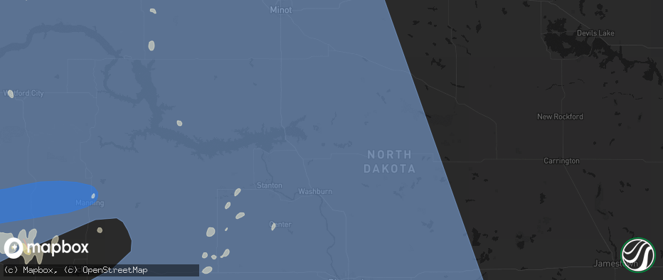 Hail map in Turtle Lake, ND on June 27, 2026