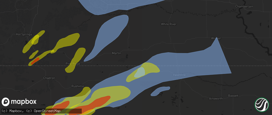 Hail map in Tuthill, SD on June 27, 2026