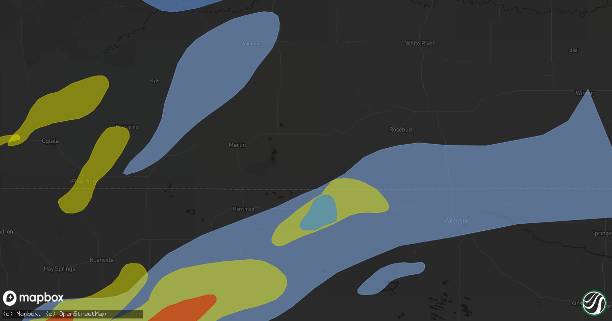Hail map in Tuthill, SD on June 27, 2026
