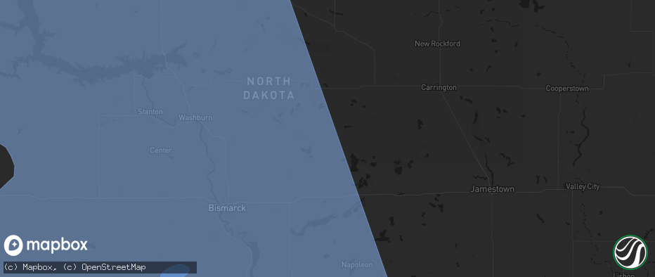 Hail map in Tuttle, ND on June 27, 2026