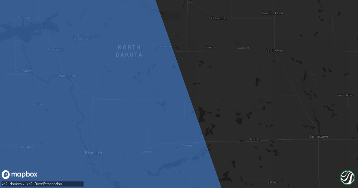 Hail map in Tuttle, ND on June 27, 2026