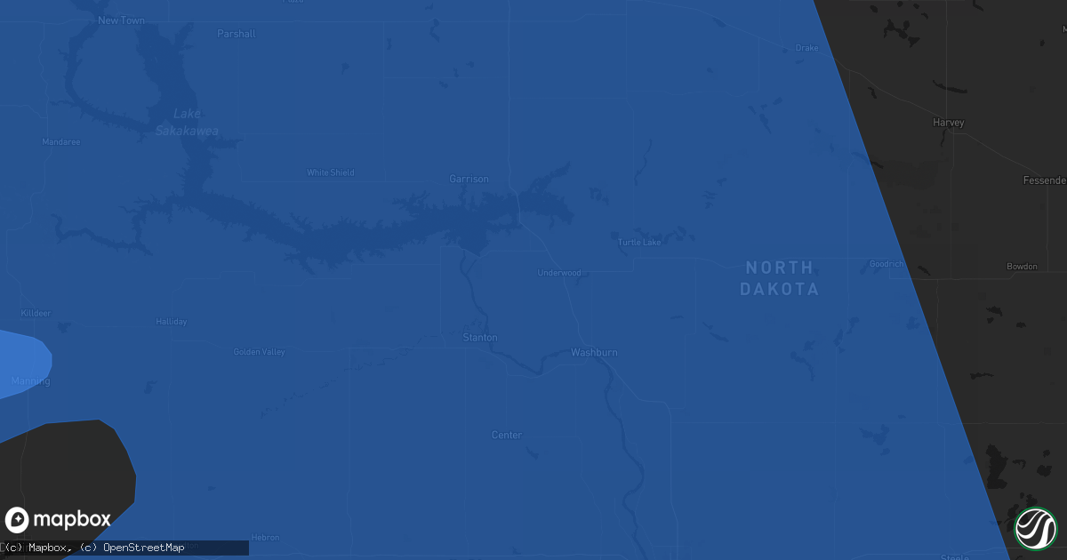 Hail map in Underwood, ND on June 27, 2026