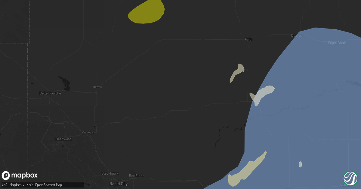 Hail map in Union Center, SD on June 27, 2026