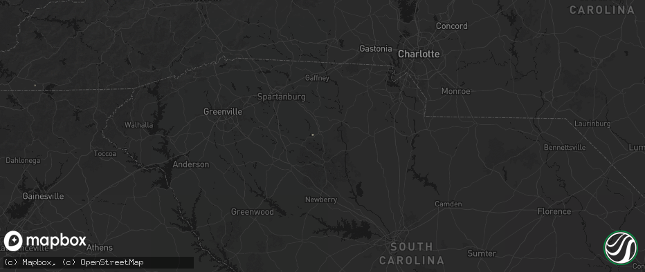 Hail map in Union, SC on June 27, 2026