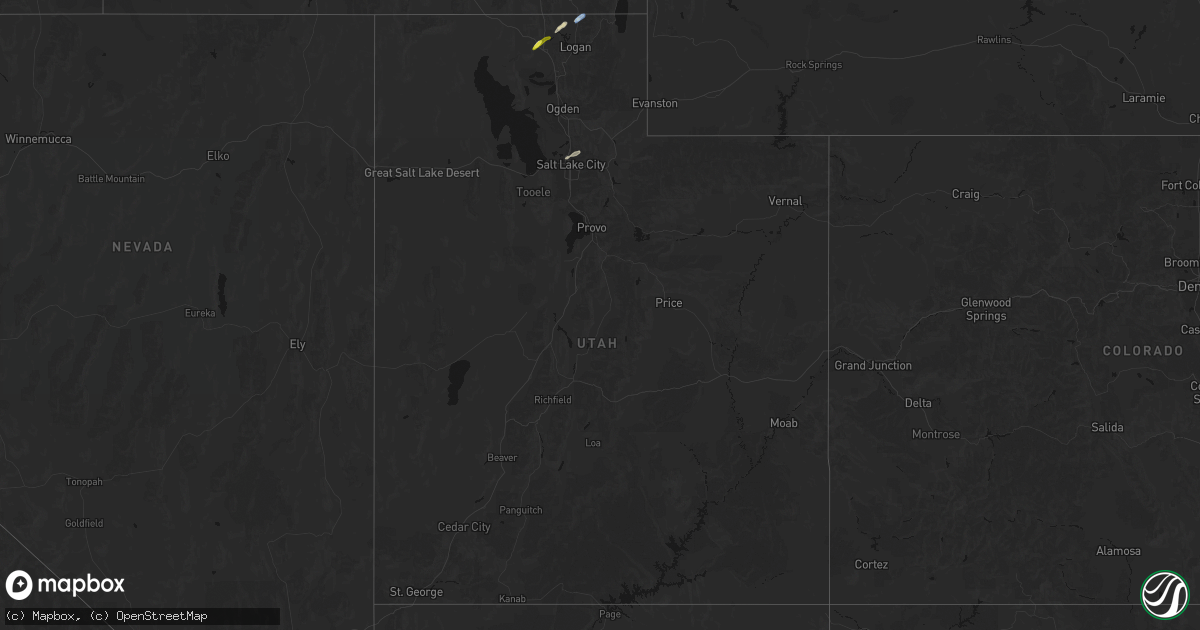 Hail map in Utah on June 27, 2026