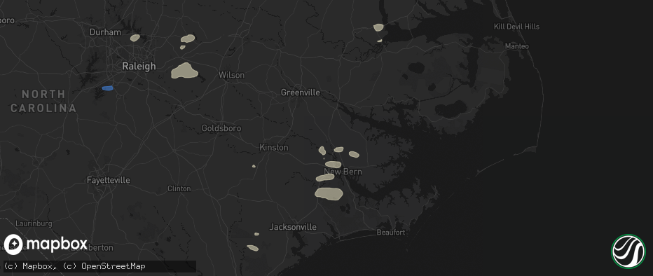 Hail map in Vanceboro, NC on June 27, 2026
