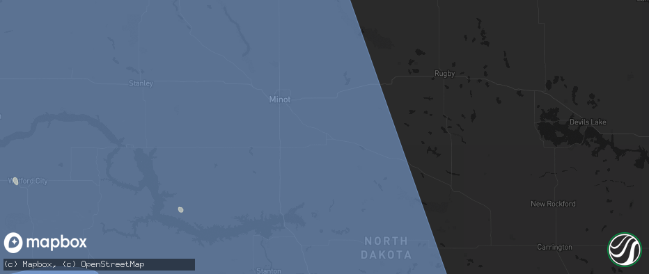 Hail map in Velva, ND on June 27, 2026