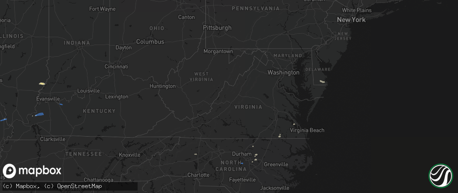 Hail map in Virginia on June 27, 2026
