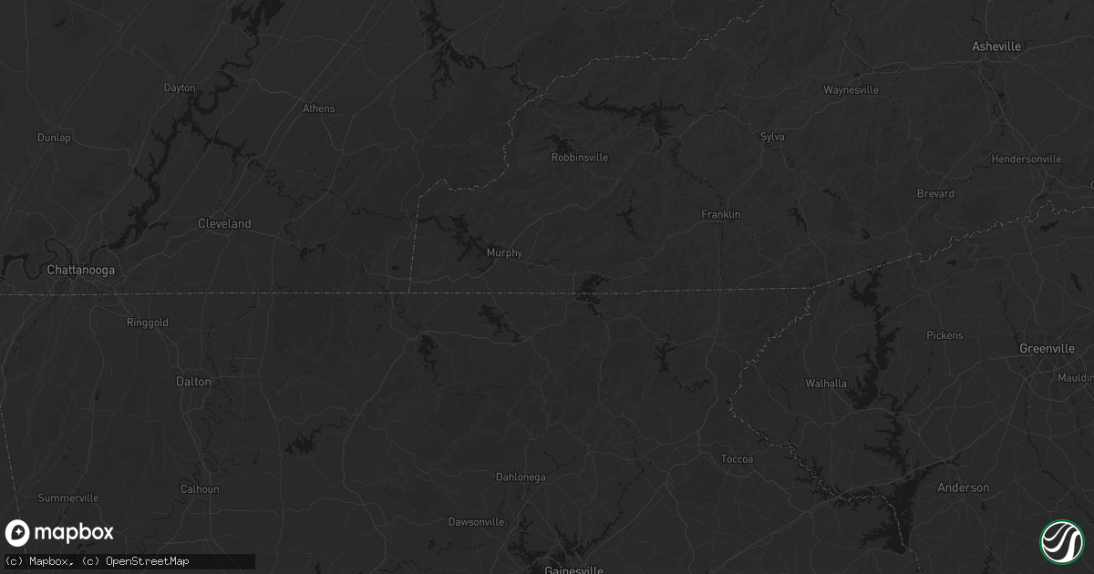 Hail map in Warne, NC on June 27, 2026