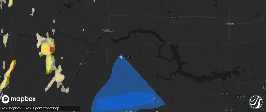Hail map in Watford City, ND on June 27, 2026