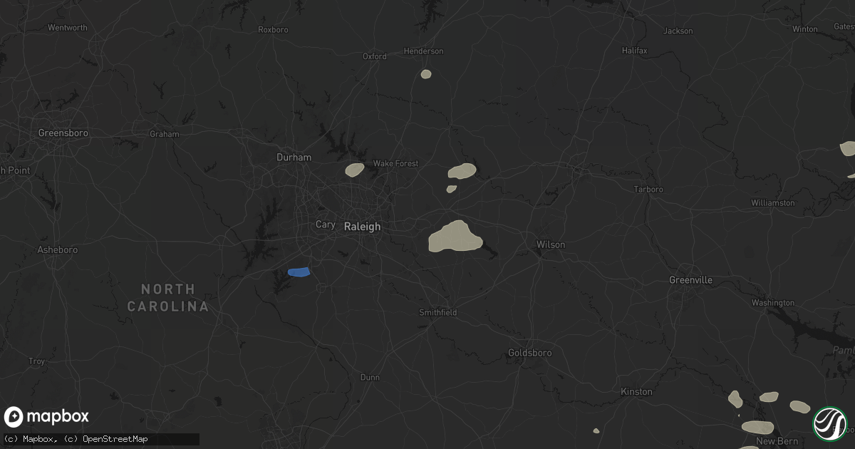 Hail map in Wendell, NC on June 27, 2026