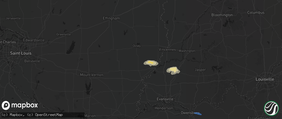 Hail map in West Salem, IL on June 27, 2026