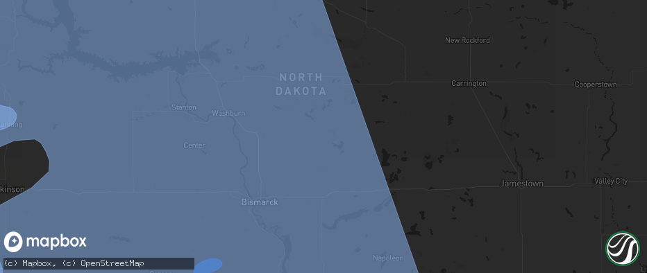 Hail map in Wing, ND on June 27, 2026