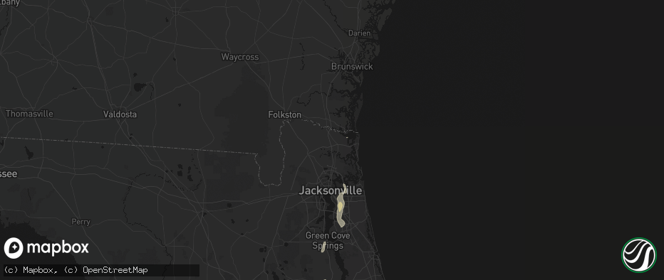 Hail map in Yulee, FL on June 27, 2026