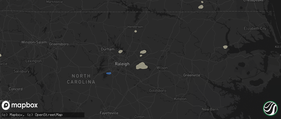 Hail map in Zebulon, NC on June 27, 2026