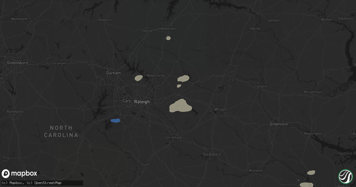 Hail map in Zebulon, NC on June 27, 2026
