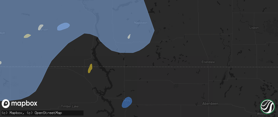 Hail map in Zeeland, ND on June 27, 2026