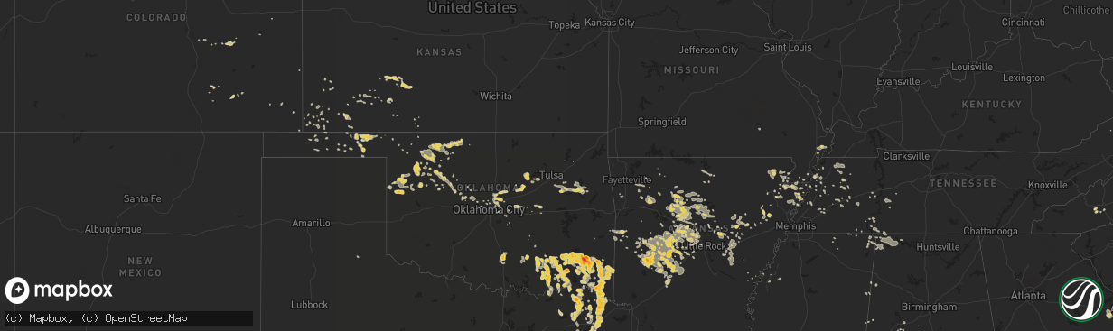 Hail map on June 28, 2011