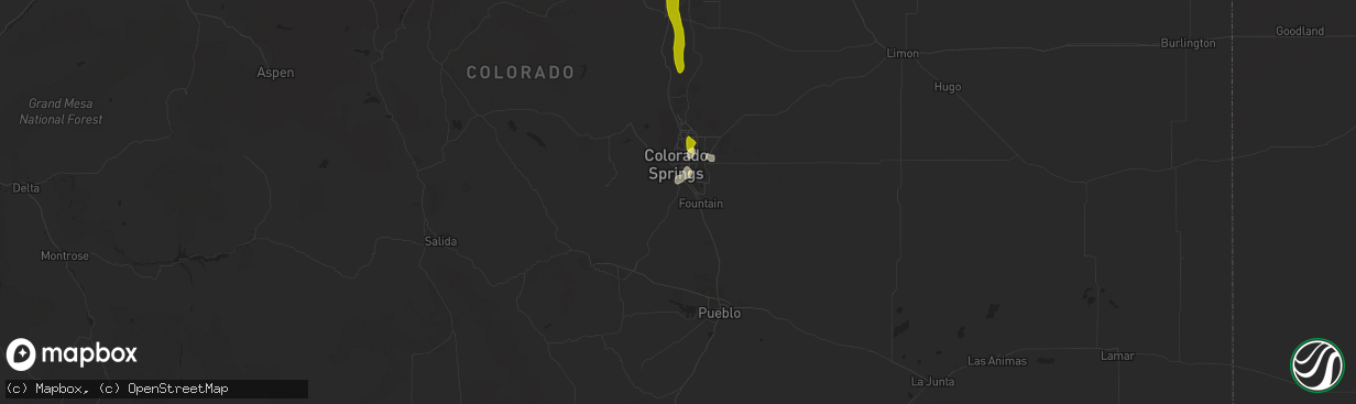 Hail map in Colorado Springs, CO on June 28, 2013