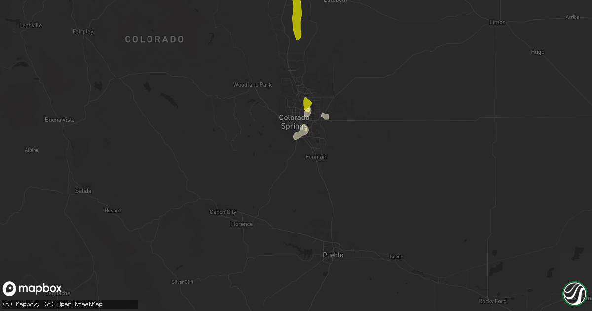 Hail map in Colorado Springs, CO on June 28, 2013
