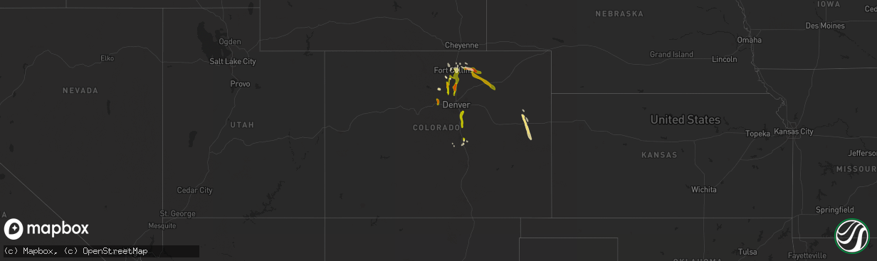 Hail map in Colorado on June 28, 2013