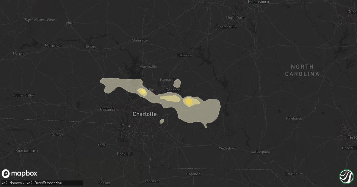 Hail map in Concord, NC on June 28, 2013