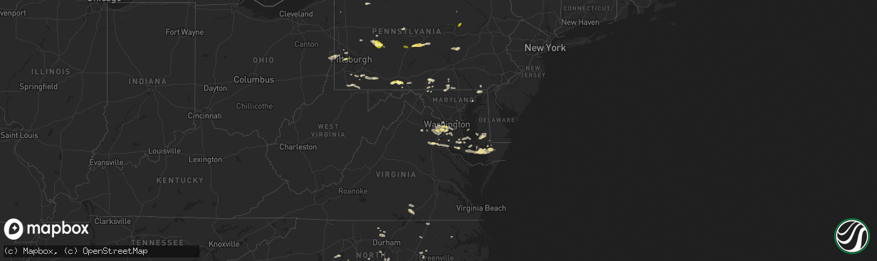 Hail map in Maryland on June 28, 2013