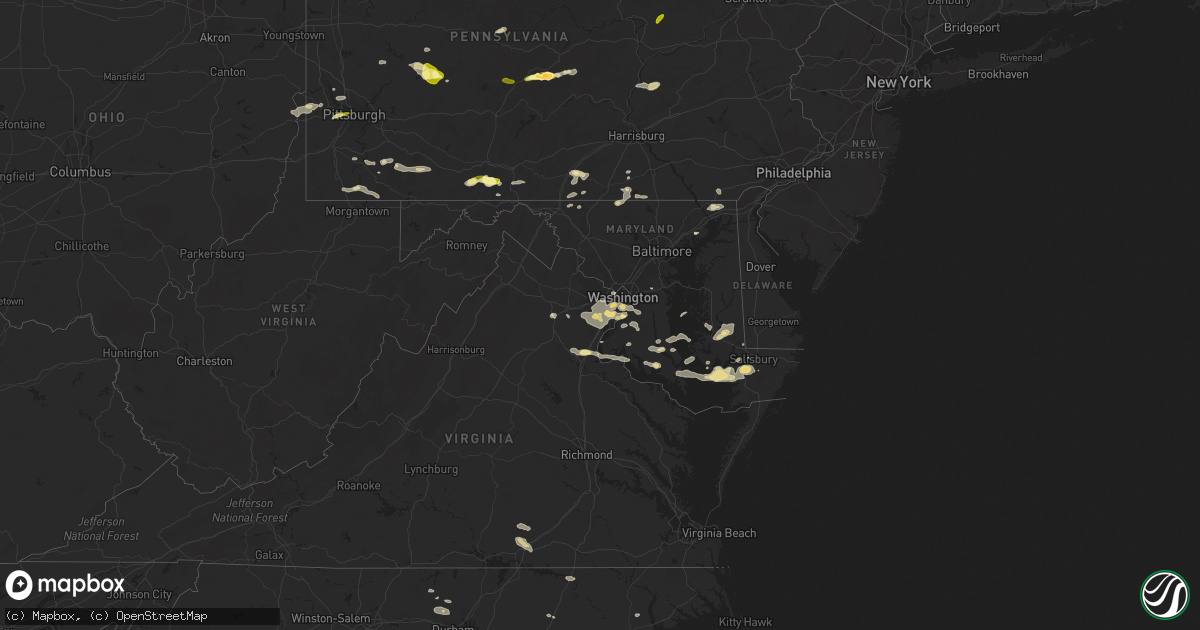 Hail map in Maryland on June 28, 2013