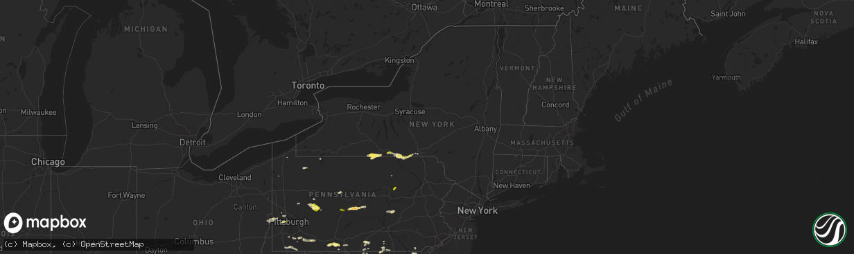 Hail map in New York on June 28, 2013