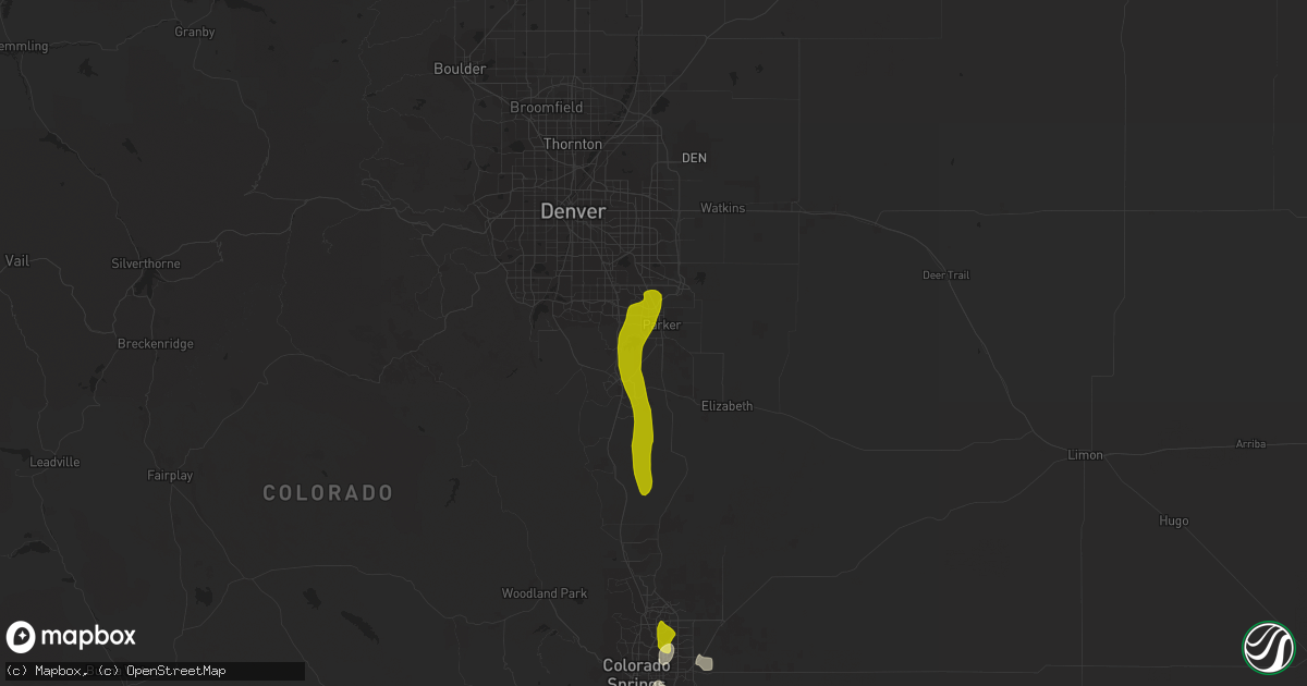 Hail map in Parker, CO on June 28, 2013