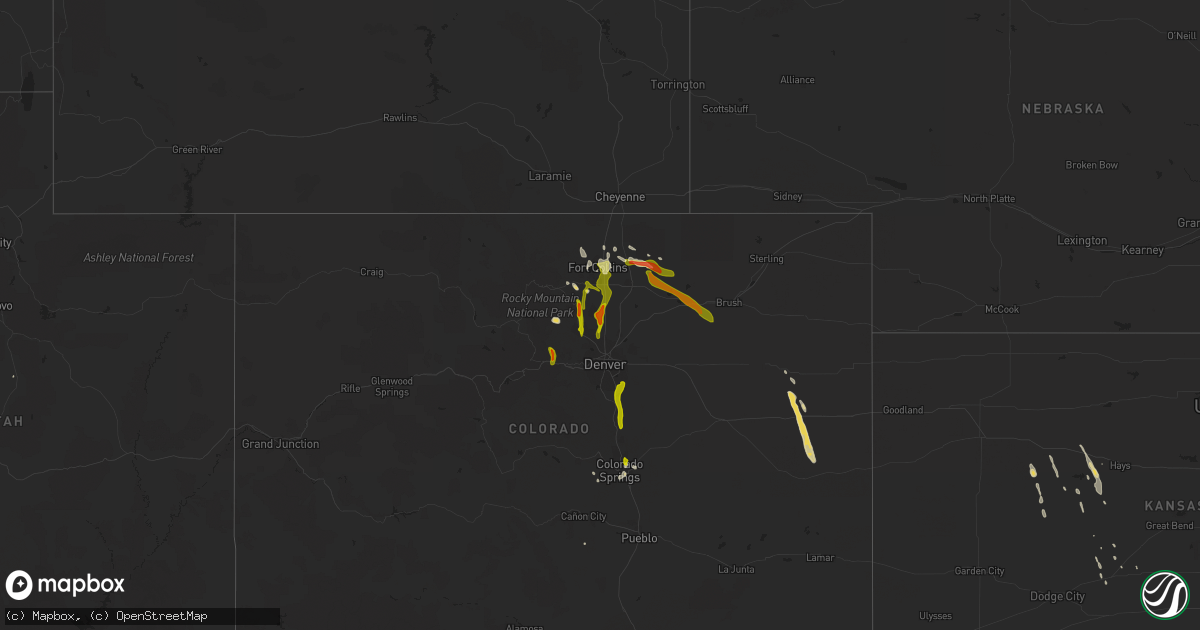 Hail map on June 28, 2013